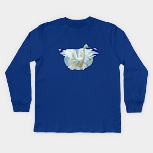 Great White Egret Landing! Kids Long Sleeve T-Shirt